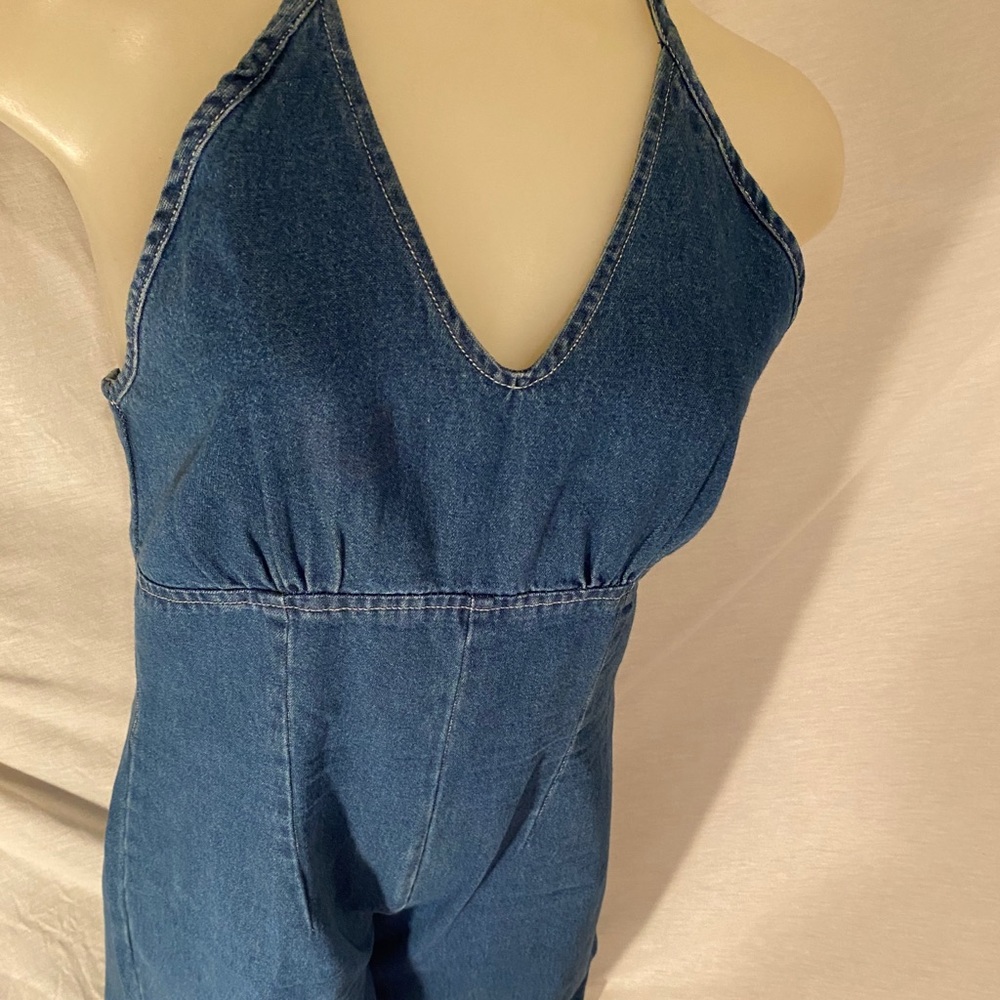 Ladies Denim S.L.A Halter Jump Suit Size 10